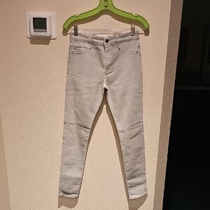 AG Adriano Goldschmied Light Gray Sparkle Skinny Jeans 26 27×27 Rise 9.5 Stretch